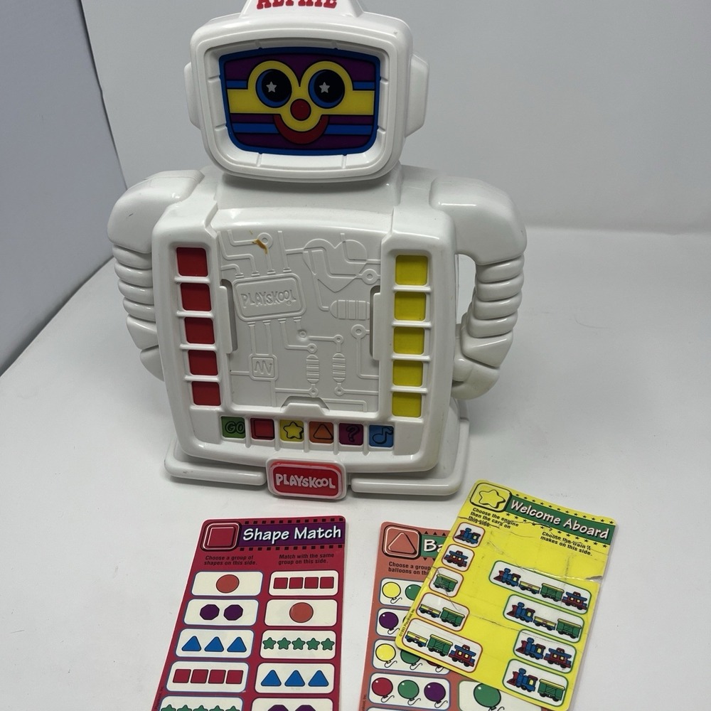 Vintage 1992 Playskool Alphie Talking Robot W/ 3 Cards Tested